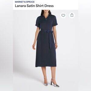 Stitch Fix Market & Spruce Lanara Satin Shirt Midi Dress